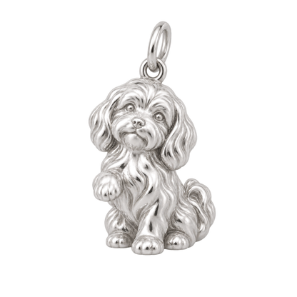 Havanese — My Baby Charm and Polyester Cord Bracelet Set — Silver