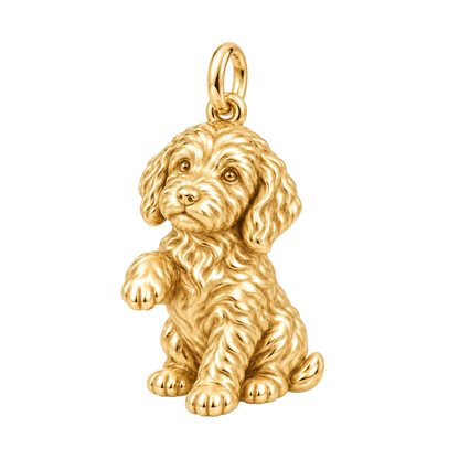 Labradoodle — My Baby Charm and Polyester Cord Bracelet Set — Gold
