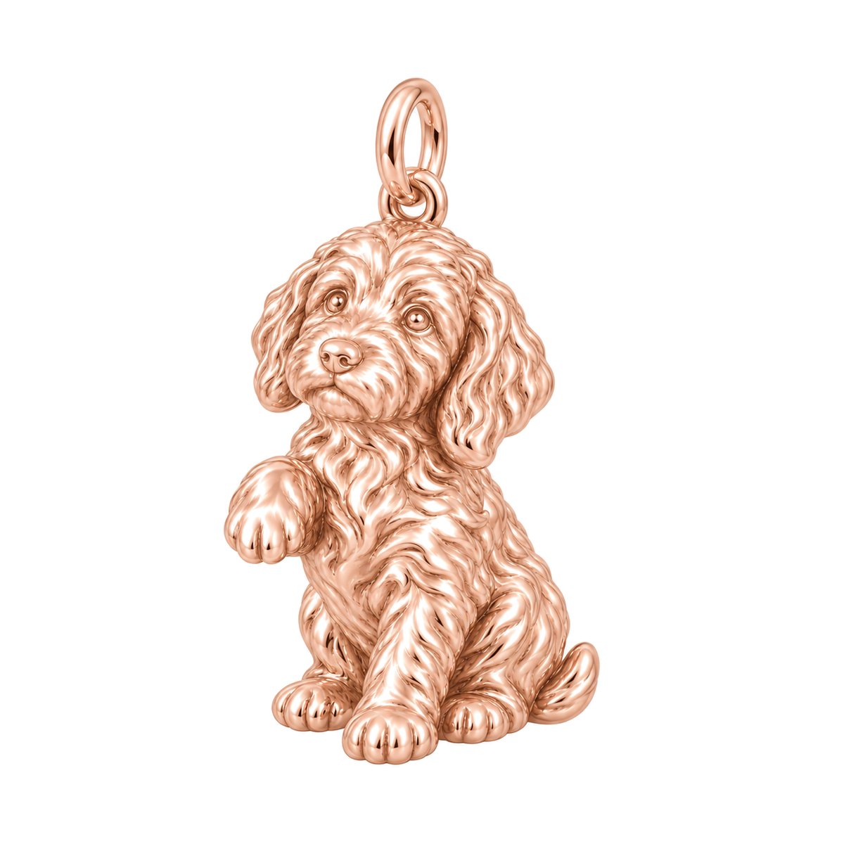 Labradoodle — My Baby Charm and Polyester Cord Bracelet Set — Rose Gold