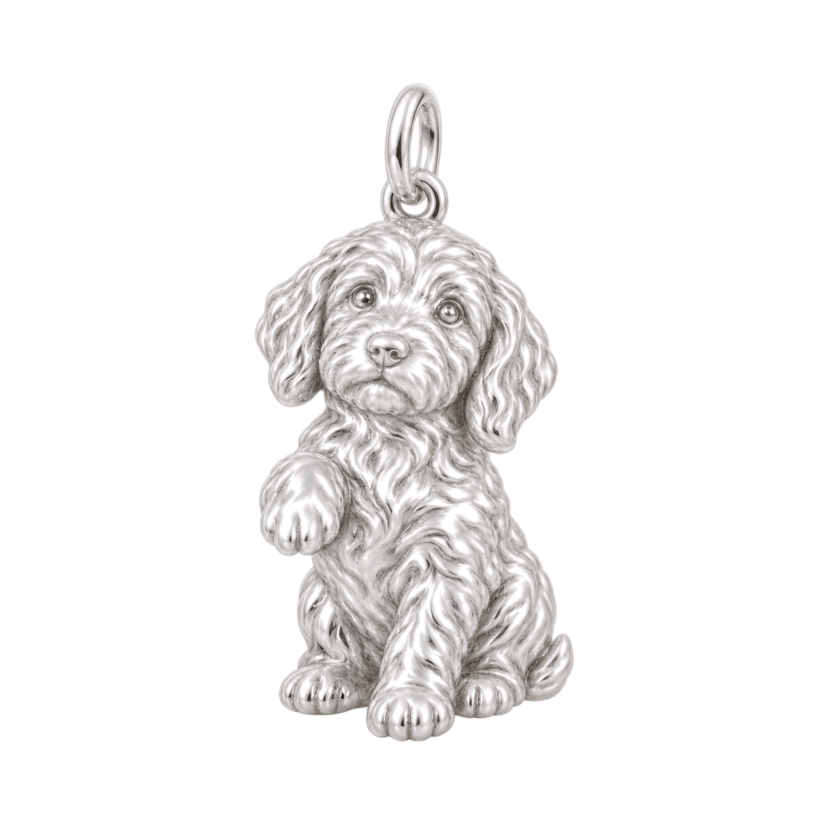 Labradoodle — My Baby Charm and Polyester Cord Bracelet Set — Silver