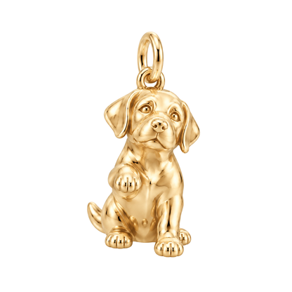 Labrador Retriever — My Baby Charm and Polyester Cord Bracelet Set — Gold