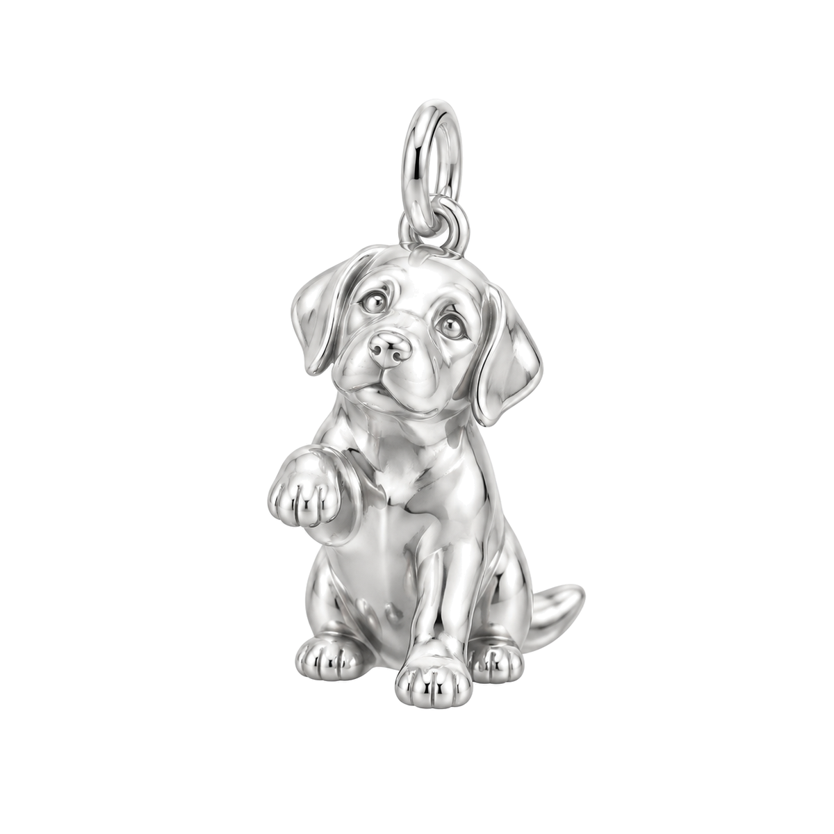 Labrador Retriever — My Baby Charm and Polyester Cord Bracelet Set — Silver