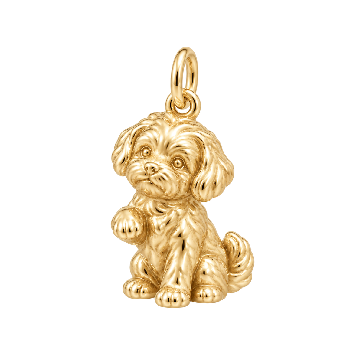 Maltipoo — My Baby Charm and Polyester Cord Bracelet Set — Gold