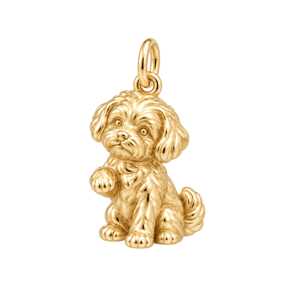 Maltipoo — My Baby Charm and Polyester Cord Bracelet Set — Gold