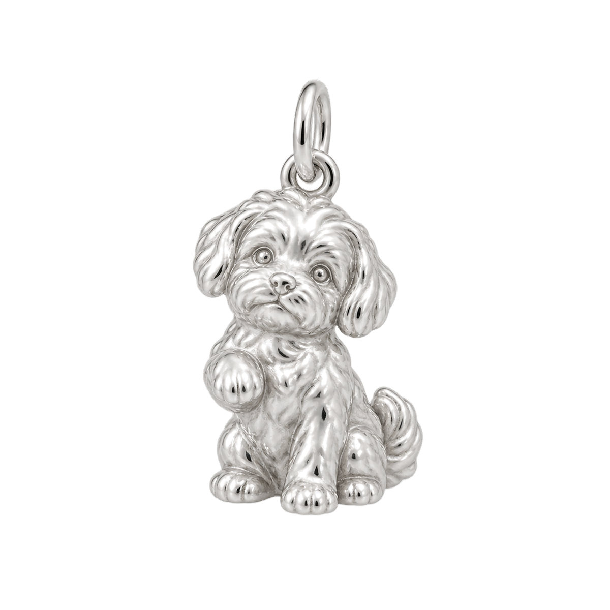 Maltipoo — My Baby Charm and Polyester Cord Bracelet Set — Silver