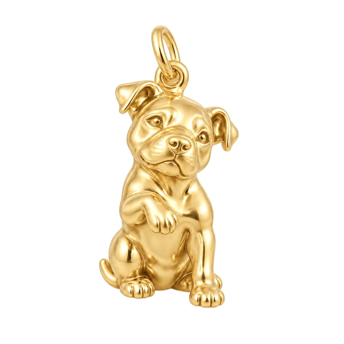 Pit Bull — My Baby Charm and Polyester Cord Bracelet Set — Gold