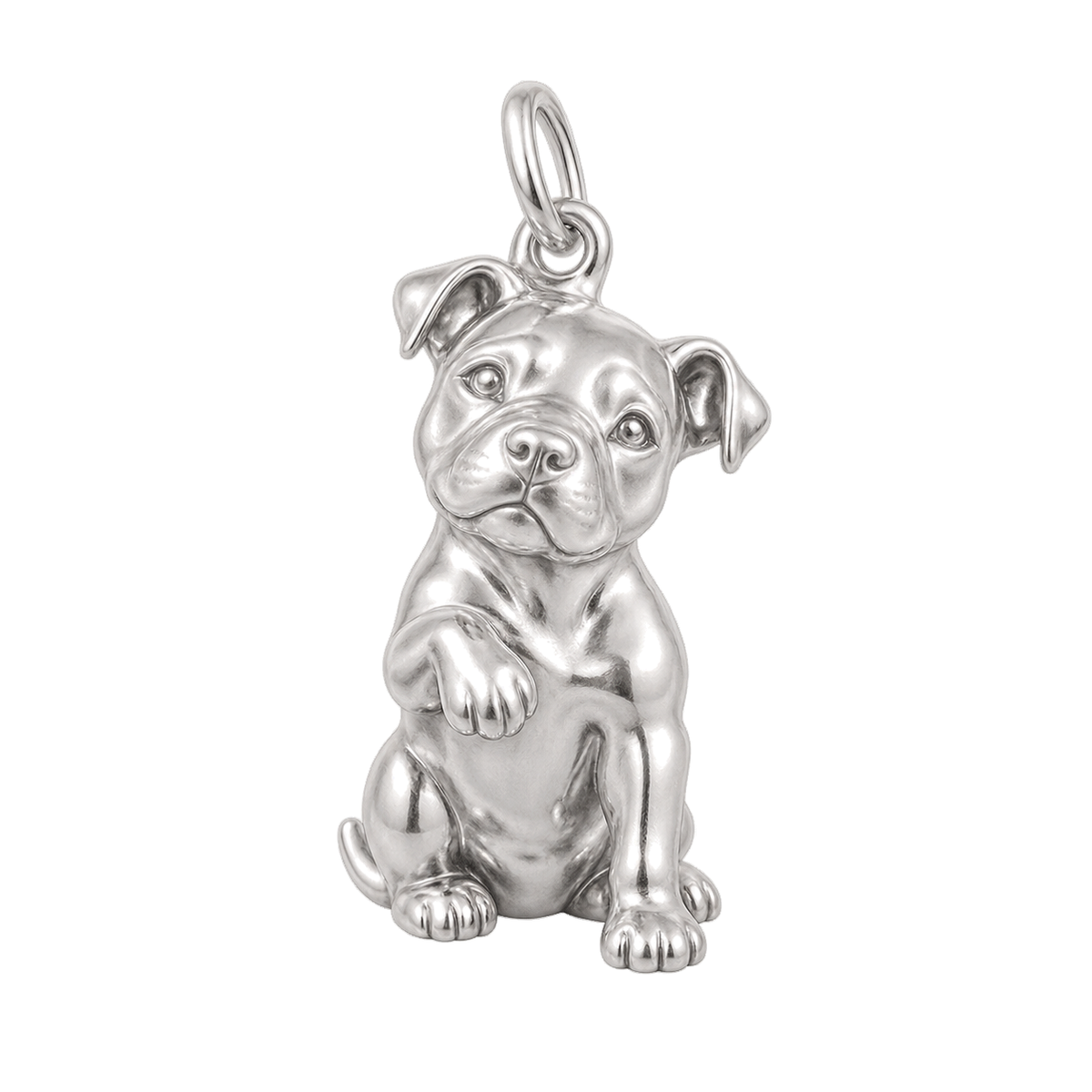 Pit Bull — My Baby Charm and Polyester Cord Bracelet Set — Silver