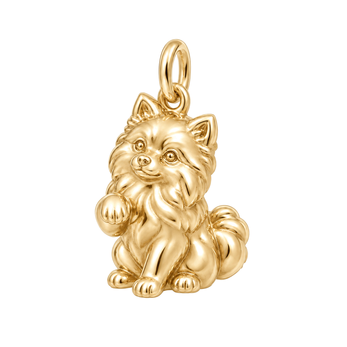 Pomeranian — My Baby Charm and Polyester Cord Bracelet Set — Gold