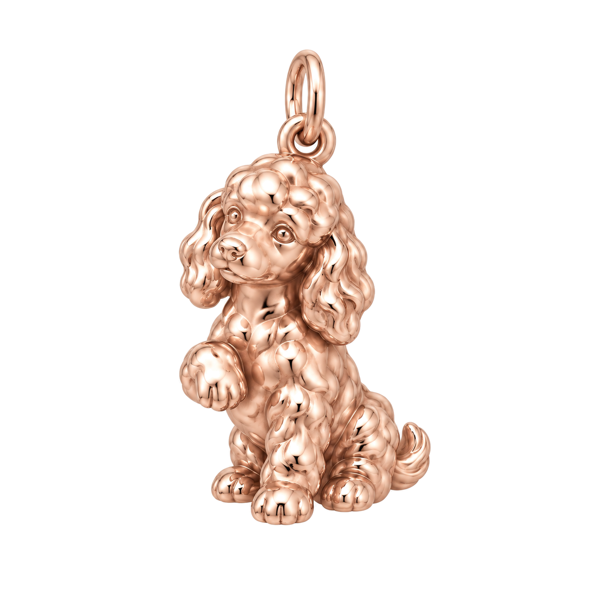 Poodle - standard — My Baby Charm and Polyester Cord Bracelet Set — Rose Gold