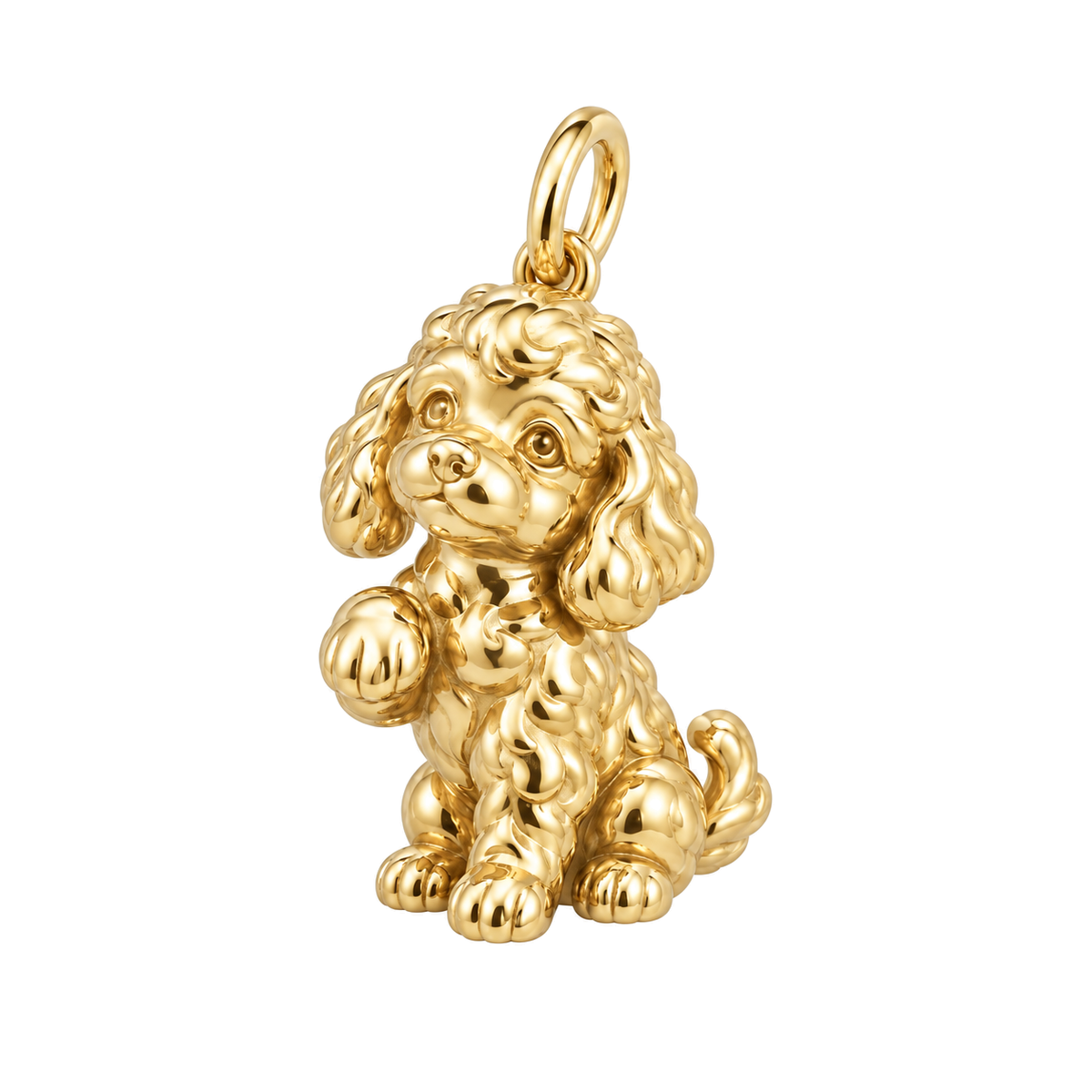 Poodle - toy — My Baby Charm and Polyester Cord Bracelet Set — Gold