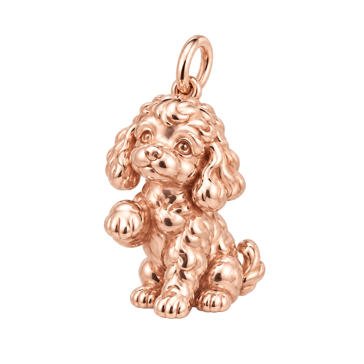 Poodle - toy — My Baby Charm and Polyester Cord Bracelet Set — Rose Gold