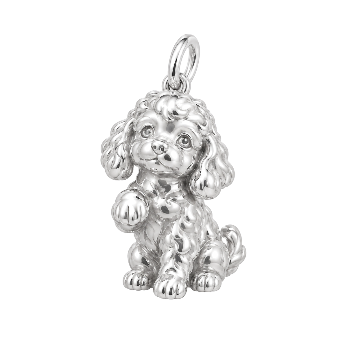 Poodle - toy — My Baby Charm and Polyester Cord Bracelet Set — Silver