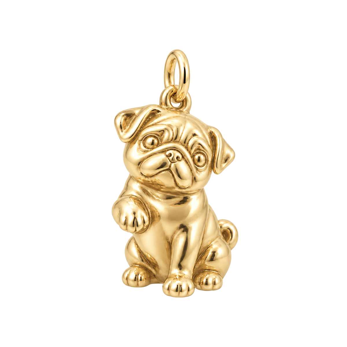 Pug — My Baby Charm and Polyester Cord Bracelet Set — Gold