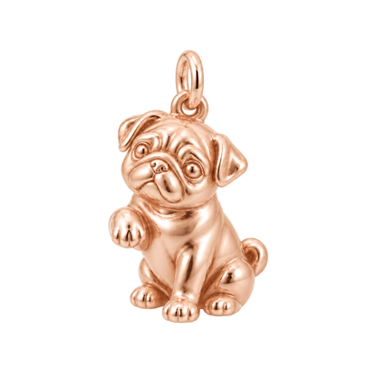Pug — My Baby Charm and Polyester Cord Bracelet Set — Rose Gold