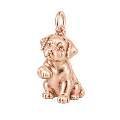 Rottweiler — My Baby Charm and Polyester Cord Bracelet Set — Rose Gold