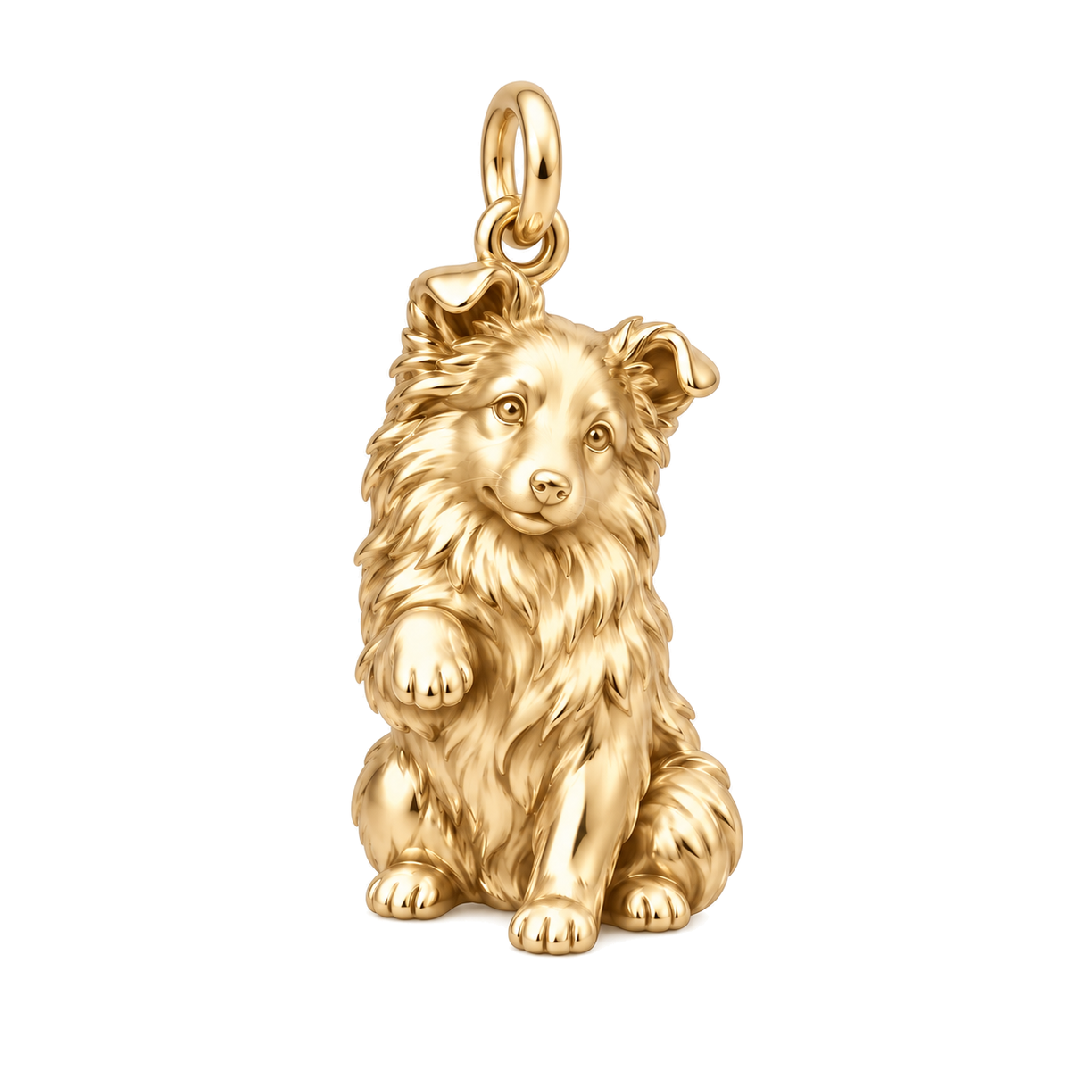 Shetland Sheepdog — My Baby Charm and Polyester Cord Bracelet Set — Gold