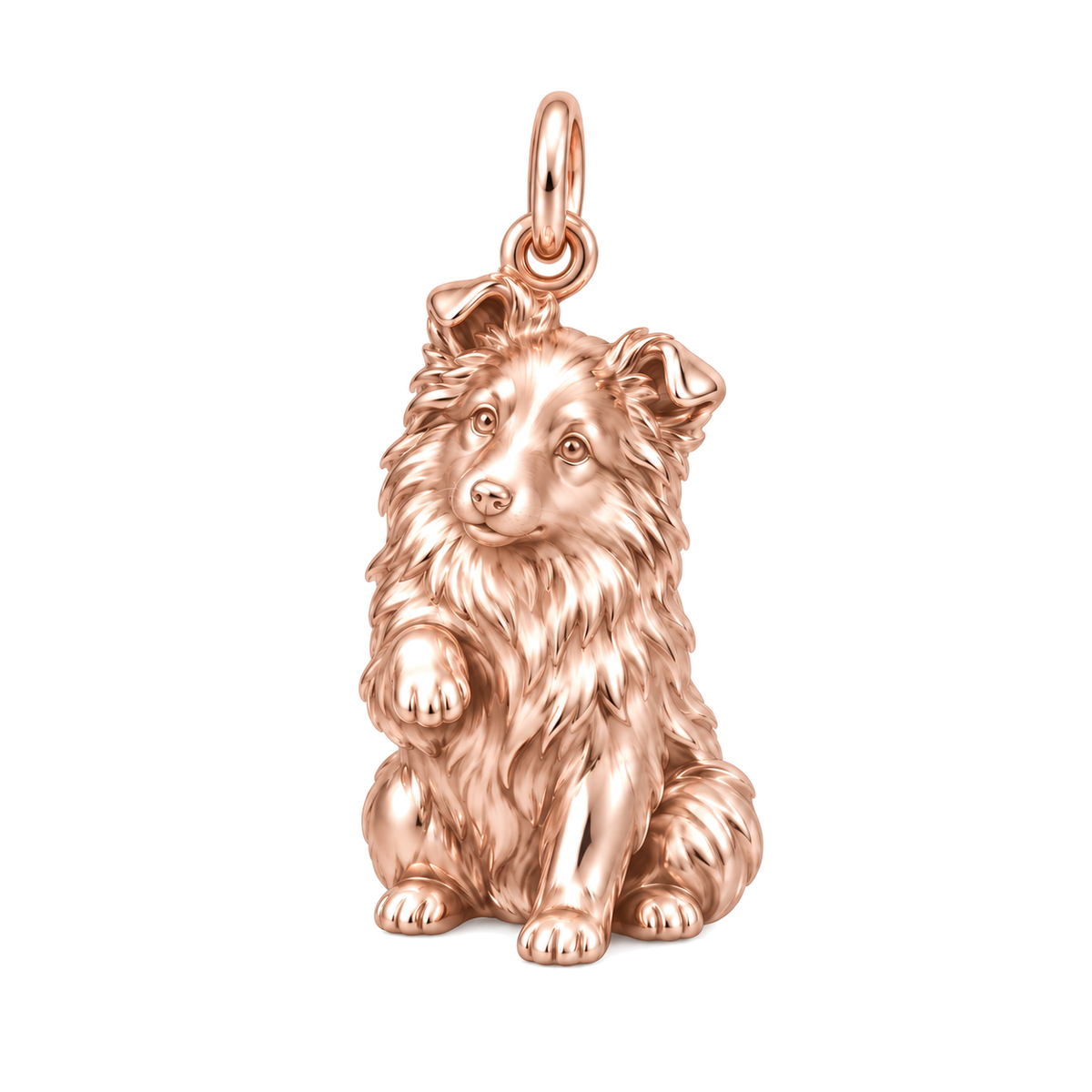 Shetland Sheepdog — My Baby Charm and Polyester Cord Bracelet Set — Rose Gold