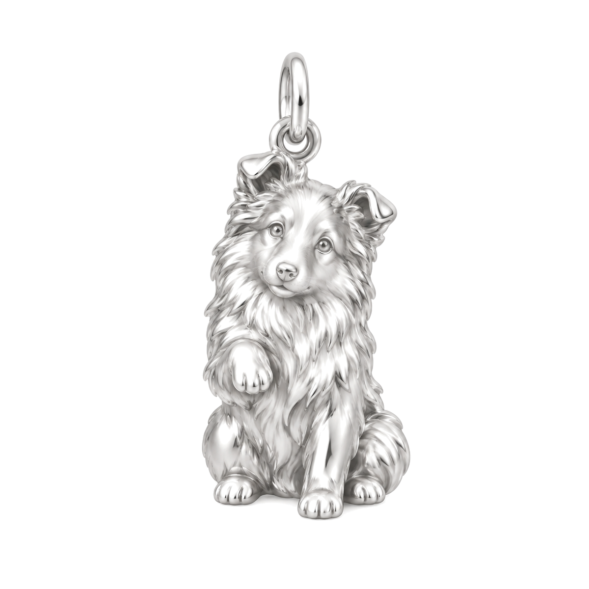 Shetland Sheepdog — My Baby Charm and Polyester Cord Bracelet Set — Silver