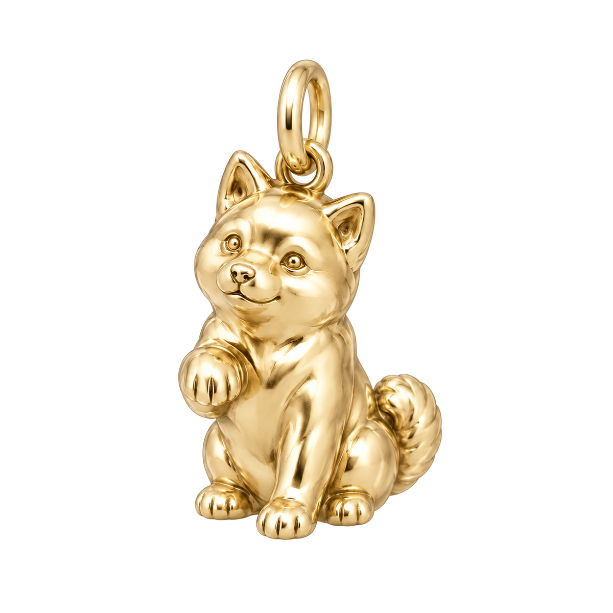 Shiba Inu — My Baby Charm and Polyester Cord Bracelet Set — Gold