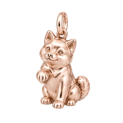 Shiba Inu — My Baby Charm and Polyester Cord Bracelet Set — Rose Gold