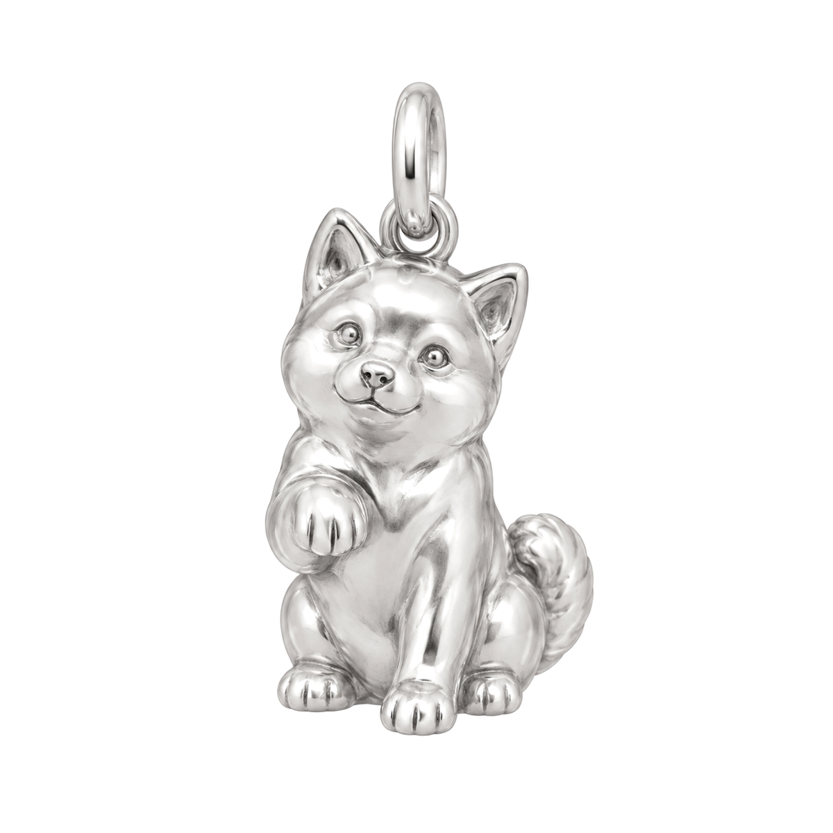 Shiba Inu — My Baby Charm and Polyester Cord Bracelet Set — Silver