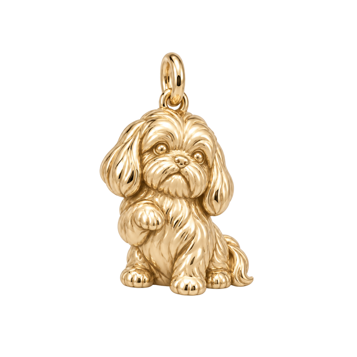 Shih Tzu - long coat — My Baby Charm and Polyester Cord Bracelet Set — Gold