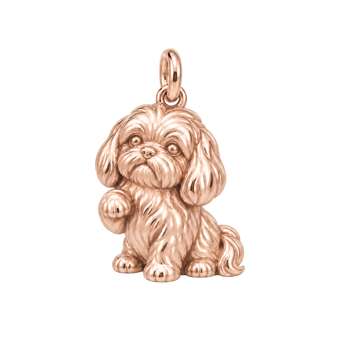 Shih Tzu - long coat — My Baby Charm and Polyester Cord Bracelet Set — Rose Gold