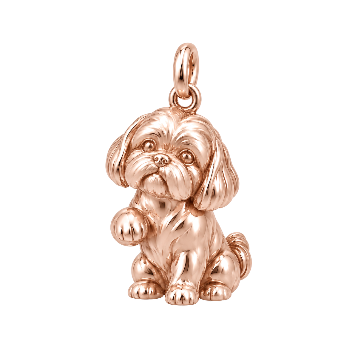 Shih Tzu - puppy cut — My Baby Charm and Polyester Cord Bracelet Set — Rose Gold