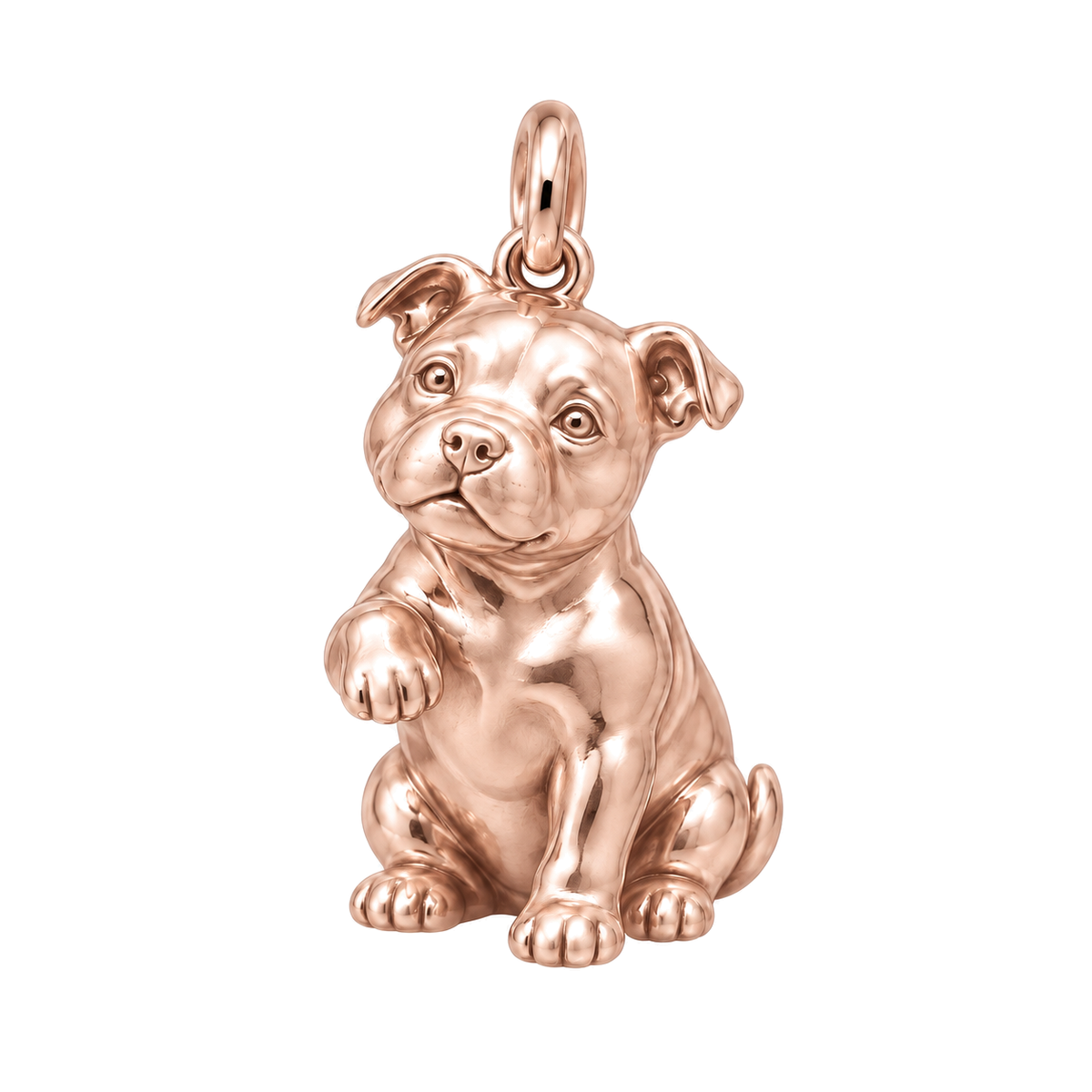 Staffordshire Bull Terrier — My Baby Charm and Polyester Cord Bracelet Set — Rose Gold