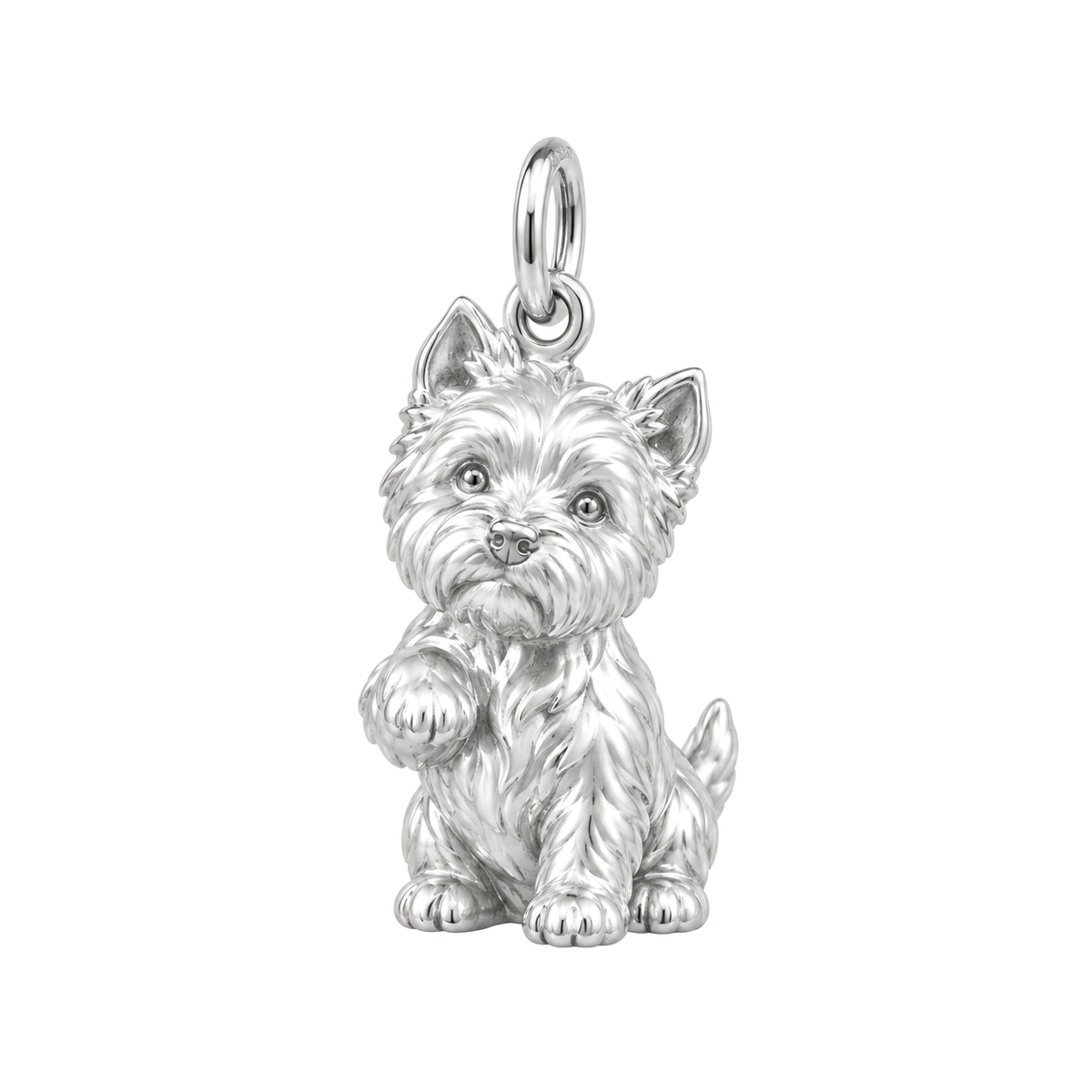 West Highland White Terrier — My Baby Charm and Polyester Cord Bracelet Set — Silver