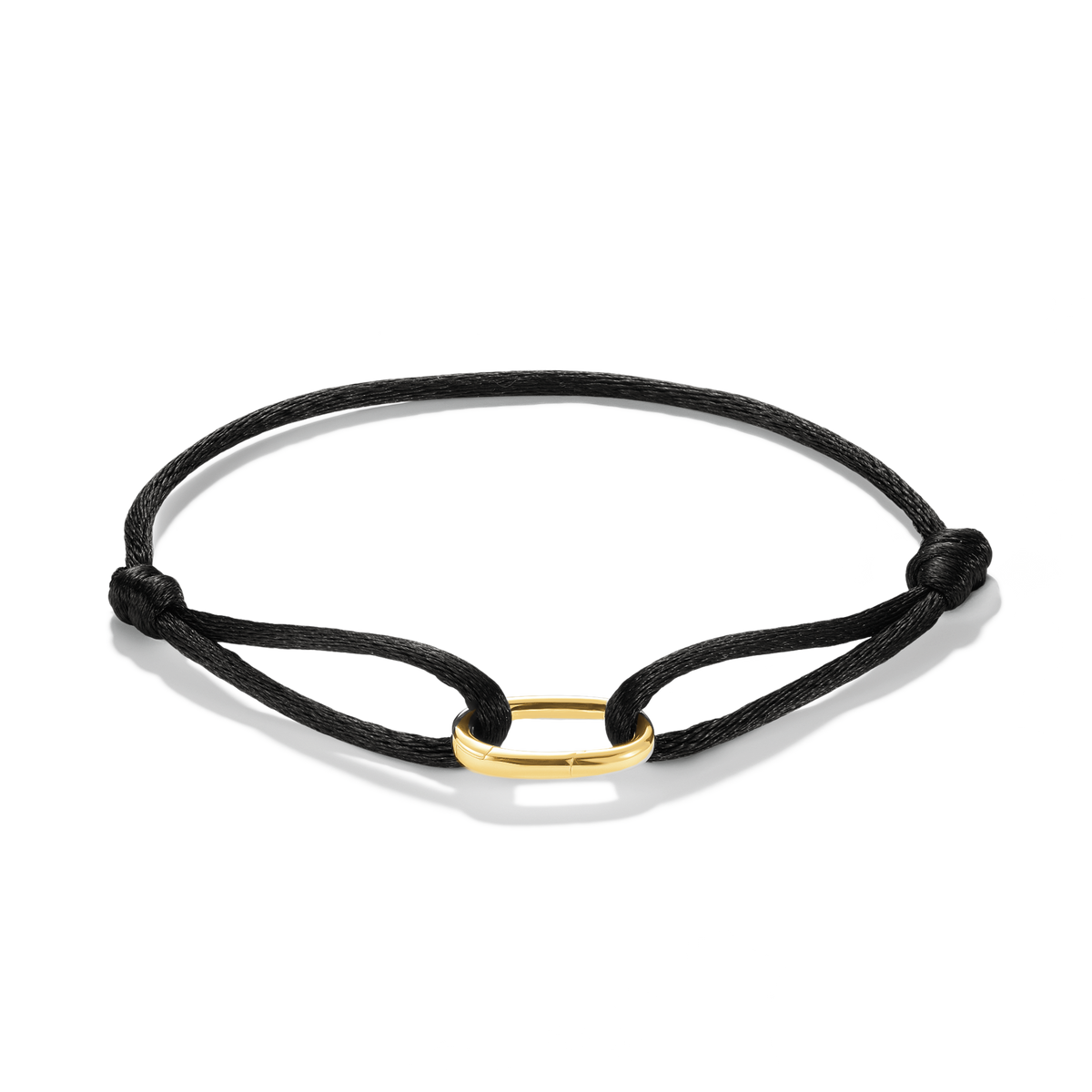 Everyday Connection Cord Charm Bracelet — Black cord — 18K Gold Vermeil — main view