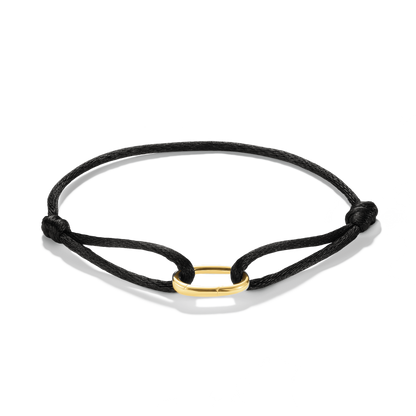 Everyday Connection Cord Charm Bracelet — Black cord — 18K Gold Vermeil — main view