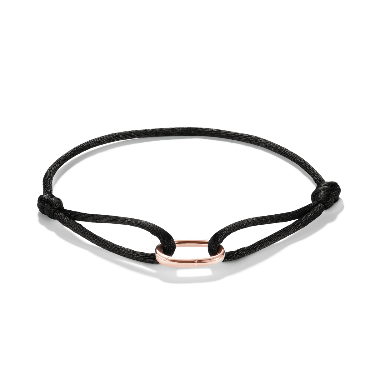 Everyday Connection Cord Charm Bracelet — Black cord — 18K Rose Gold Vermeil — main view