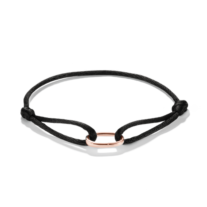 Everyday Connection Cord Charm Bracelet — Black cord — 18K Rose Gold Vermeil — main view