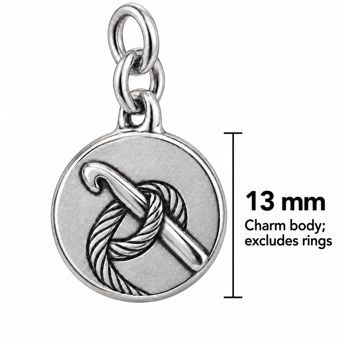 Hook and Loop Crochet Medallion Charm | size | 72dc72e0fc77c30a321770c51cb6d3aa73dd78d9ce4650d5e4456d4274350ca9