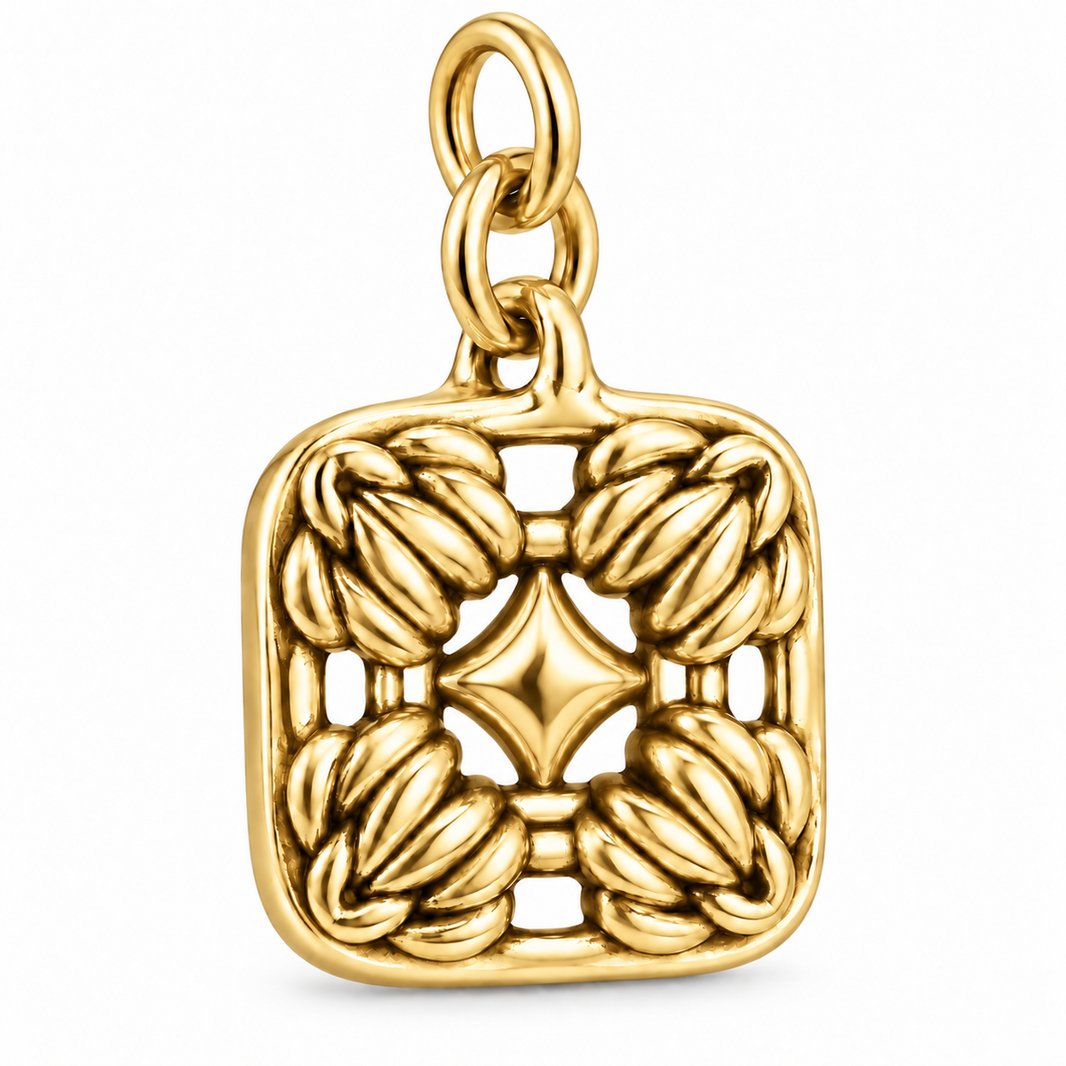Granny Square Crochet Charm | gold | 388fd66030b27fb1a2822a439a83054e0c6ba085aac0f41fdbdedd8b4e0bfbf7