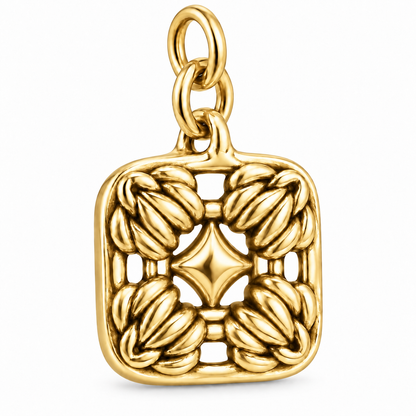 Granny Square Crochet Charm | gold | 388fd66030b27fb1a2822a439a83054e0c6ba085aac0f41fdbdedd8b4e0bfbf7