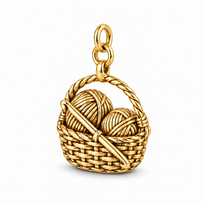 Crochet Project Basket Charm | gold | c7462aa887be9849f7174d0f0b2b32d56bfcb81e025ec69e323ffa42dcbf40dc