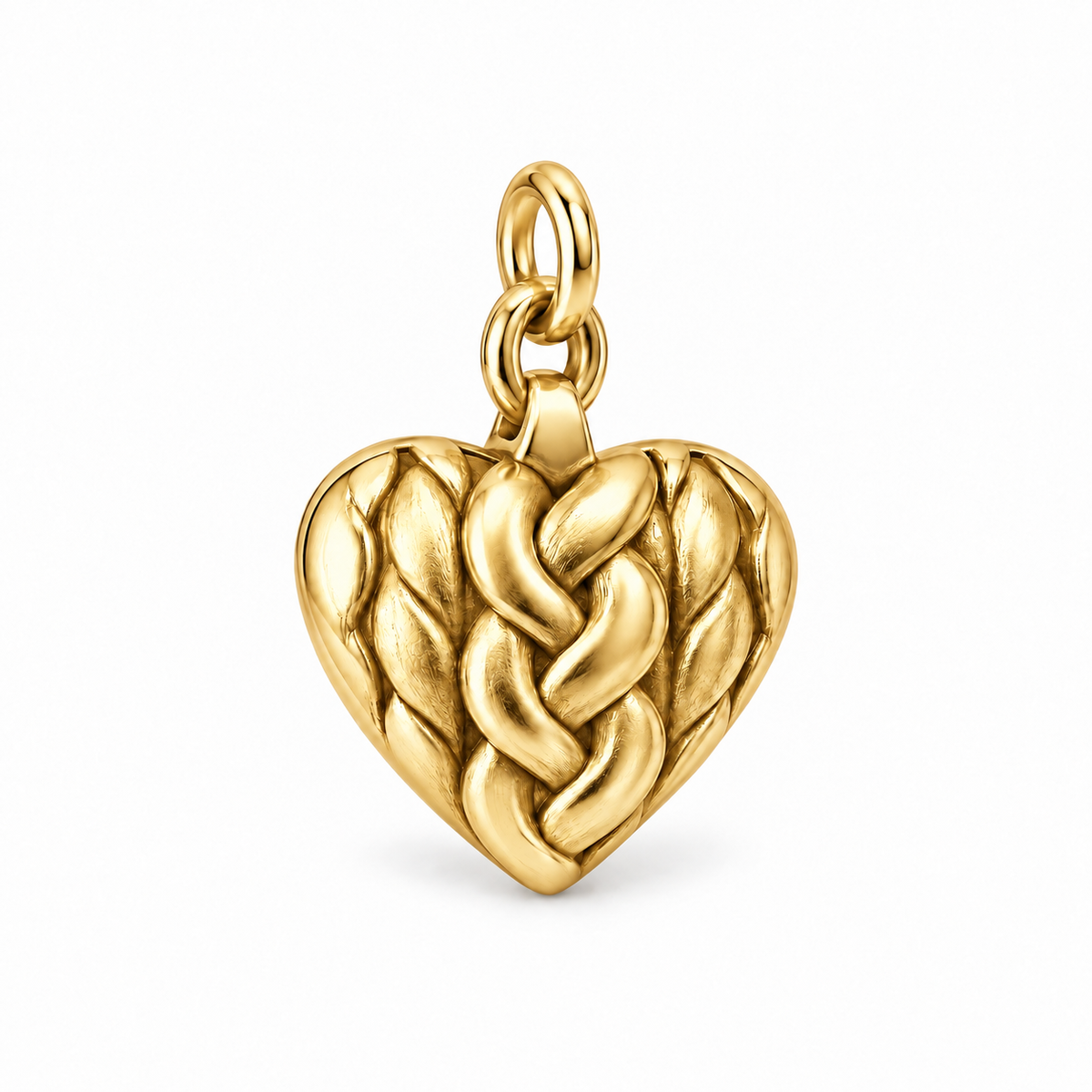 Cable Knit Heart Charm | gold | de875af514a90b51a76aeb5561da186aa07e4de064d16028075256efc345cebe