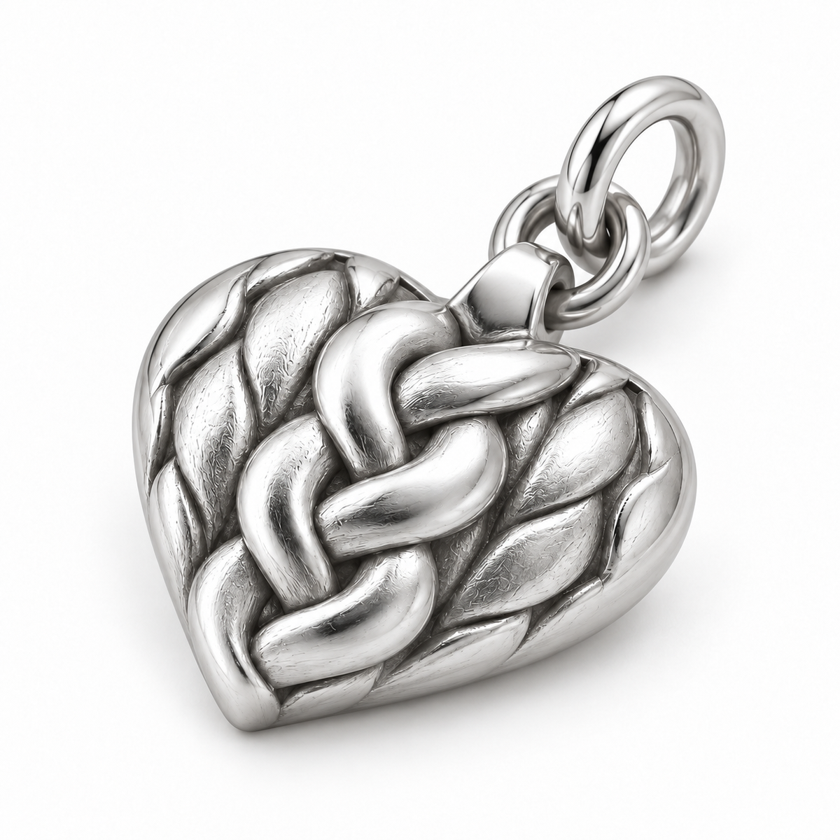 Cable Knit Heart Charm | macro | 709168f3a48ab62c2c9a63e82a70a4109ae420f87cd0c65084024d4025c70cdc