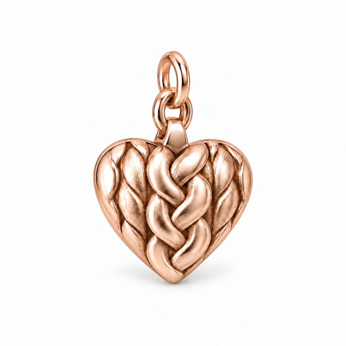 Cable Knit Heart Charm | rose | 5804db7a1f127a9556832d1672c15183f480c61495fb0c6815d777ceba22bfed