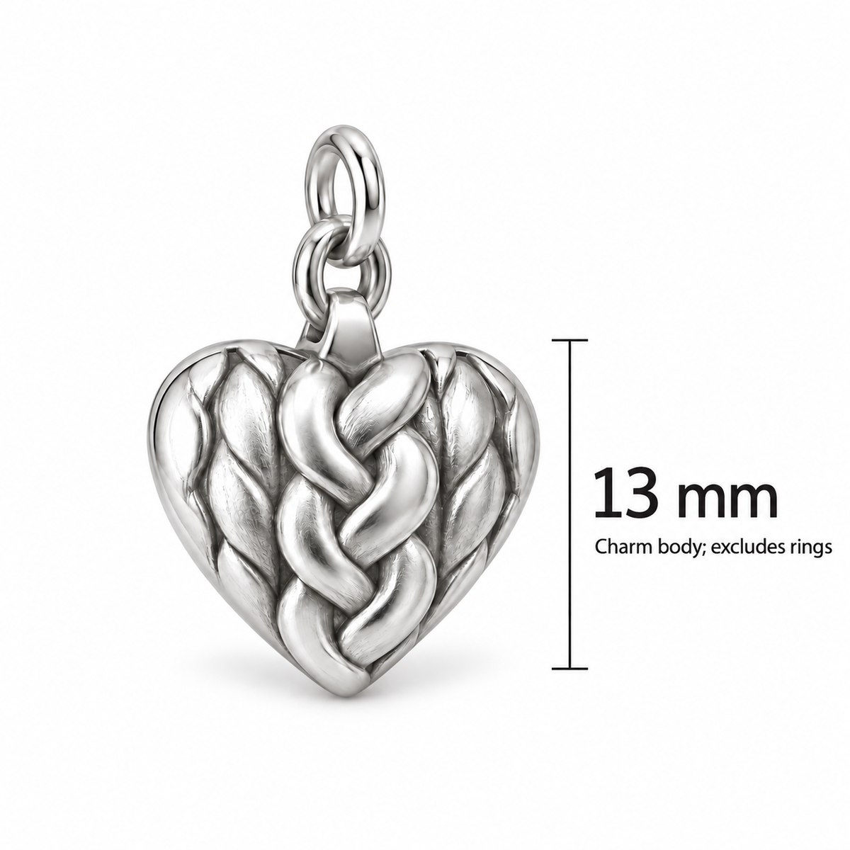 Cable Knit Heart Charm | size | 053fb04fe454d23c091f497e2a1a1208347c27c8f15836d2a4da9e74d47f7e35