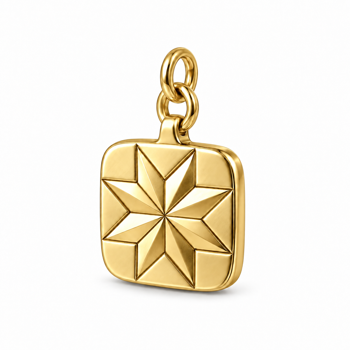 Patchwork Star Quilt Block Charm | gold | 7ad6785efadf035b5820e016cc4e890e9cb37d8972b522e0ec18930e71d1aac3