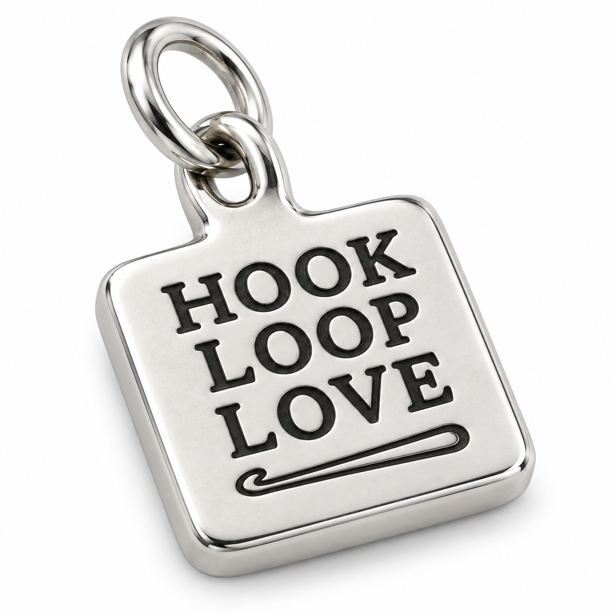 Hook Loop Love Engraved Crochet Charm | macro | 534b318b5eae98ffbae9b8f6bff11e9950dbde98f592c3b1e327ade987ba7e7d
