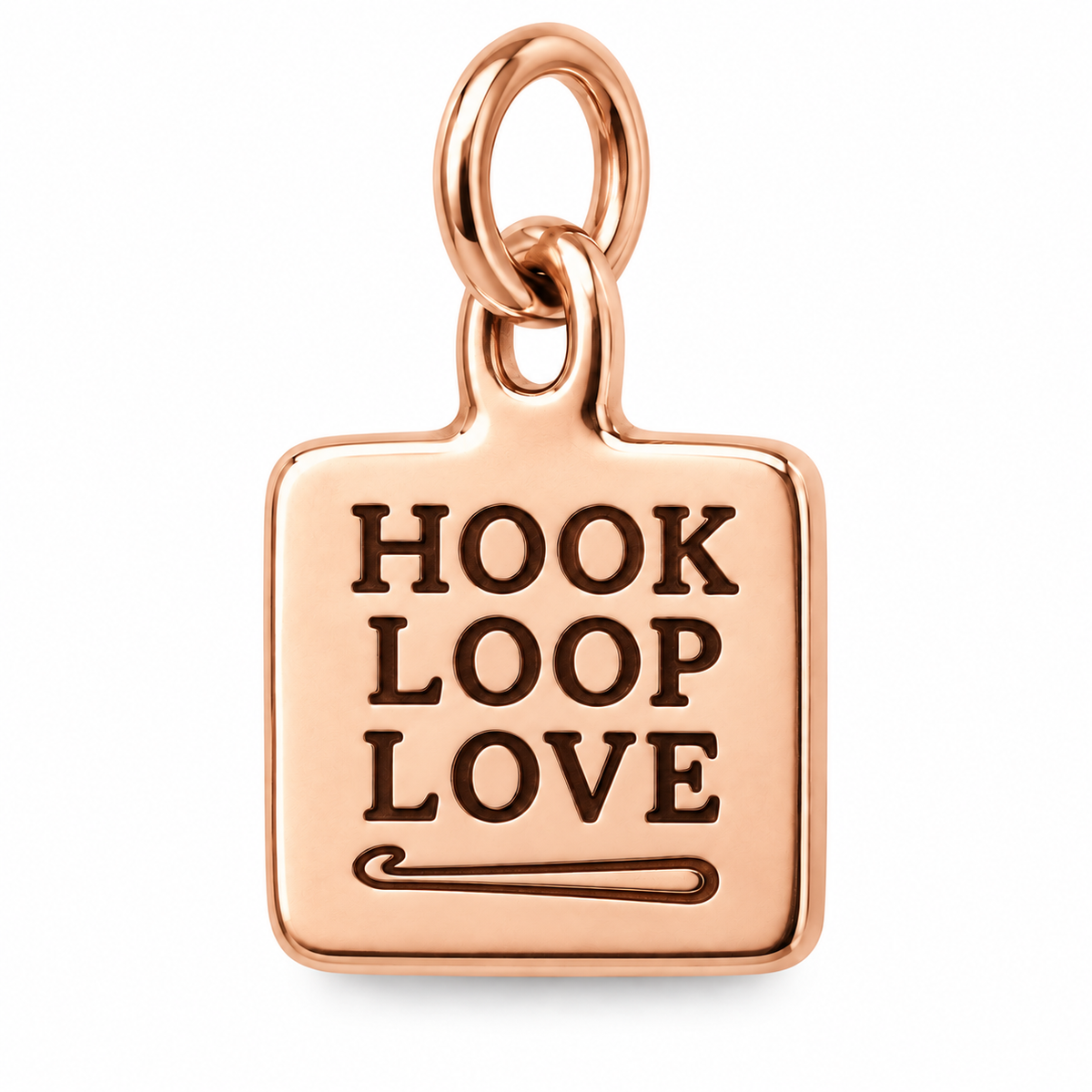 Hook Loop Love Engraved Crochet Charm | rose | 8b1225e59e8f461a5cca613d2e5e28f277aaa69f53c749254721b0991c159adf