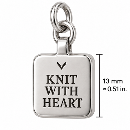 Knit with Heart Engraved Charm | size | d2c8cb768d218d5a16cab3b8bf2a5508884063de3caf35500cdf1b2f5ee7c56d