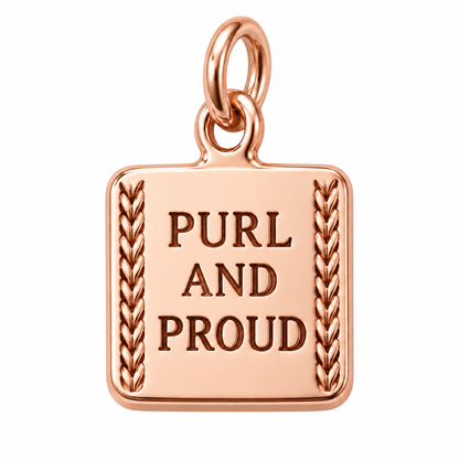 Purl and Proud Engraved Charm | rose | a120c199647495db0058be4768e749415bacd828dc8db91c81fb968912fb567f