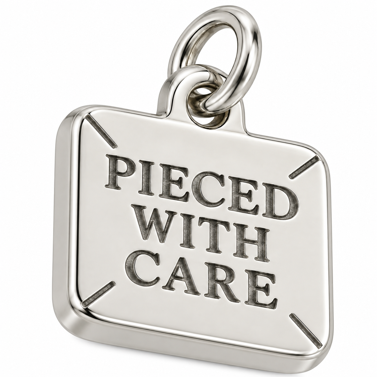 Pieced with Care Engraved Quilting Charm | macro | 8a00e4795ea68463d099e53be7001ef9fcd2dde6bc8f19d4db52d8ff167bf586