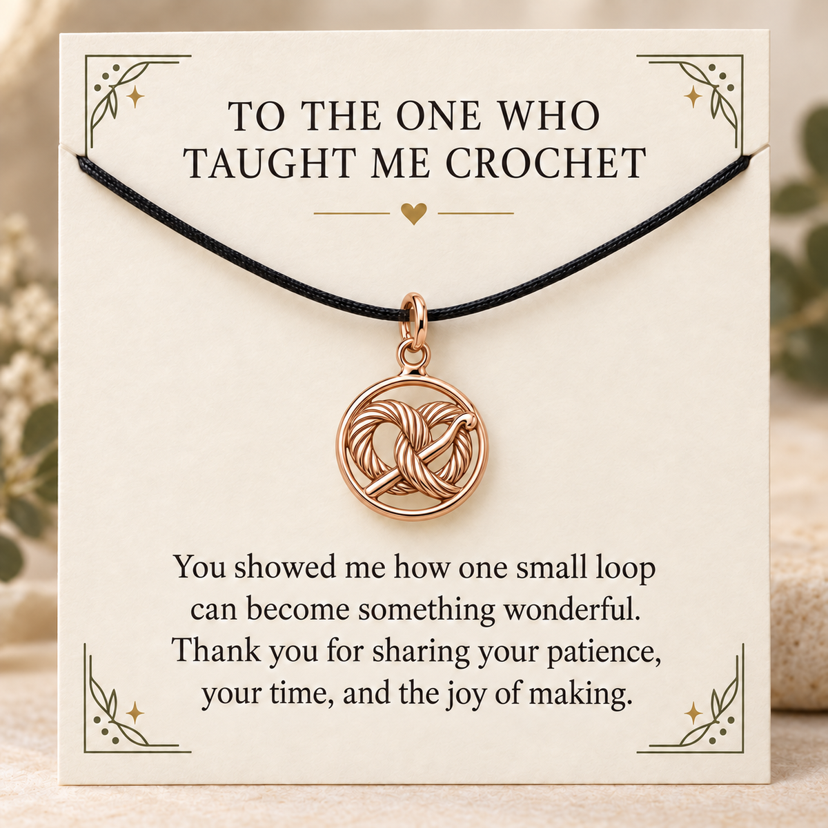 Crochet Mentor Loop Charm Gift | rose | ba284a04db054d2ef00dd828c3fe761f71eb64658867198cd8fdf8f2e4e3da23