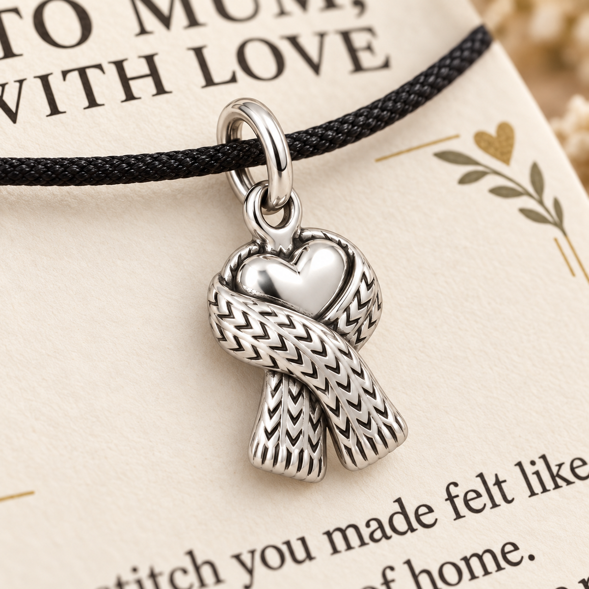 Mum Knit Scarf Heart Charm Gift | macro | 7eb8af494a07d01098a445925a6f1b8de91a2500579ccd3580a049d39e928c47
